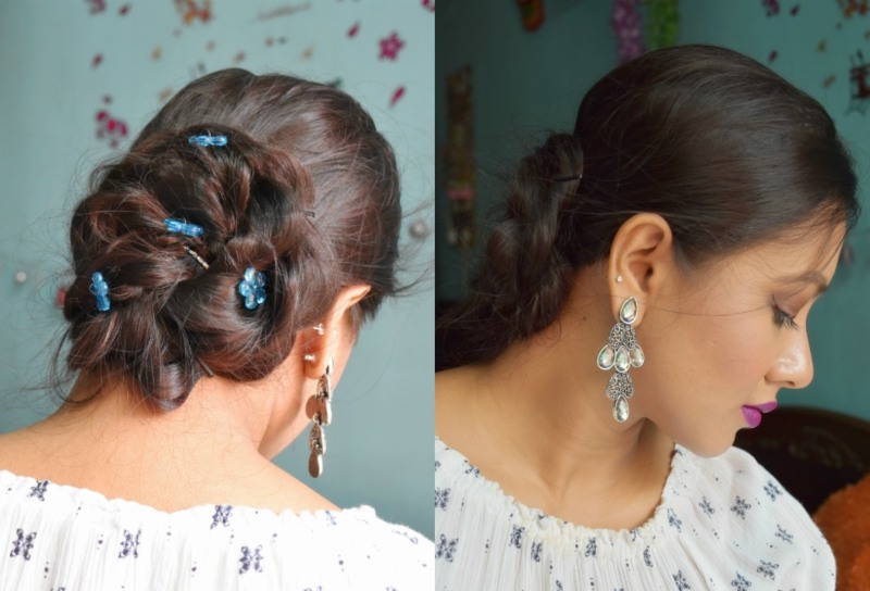 Step by Step Hair Tutorial Pretty Twisted Bun Hairstyle Back and Side