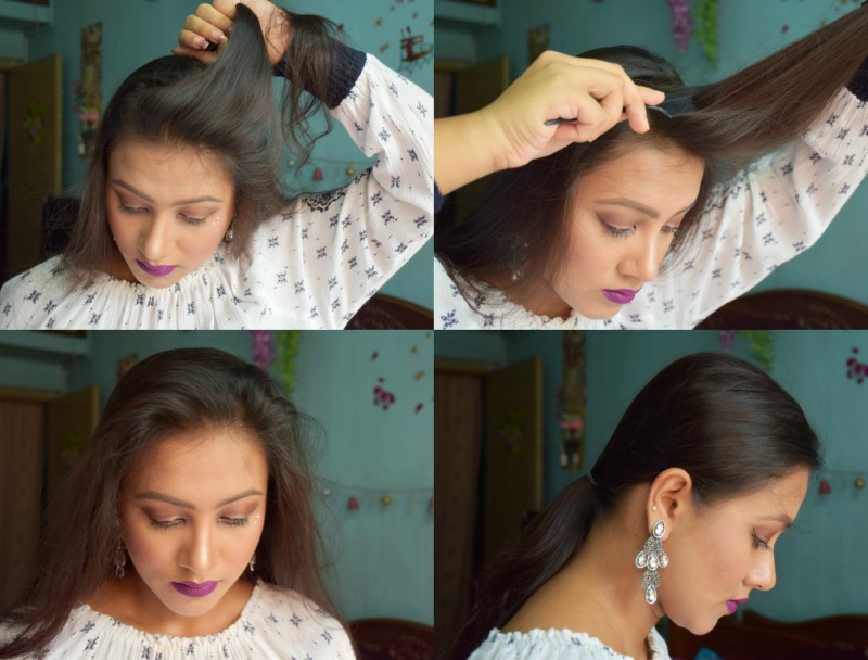 Step by Step Hair Tutorial Pretty Twisted Bun Hairstyle Step 1 and 2