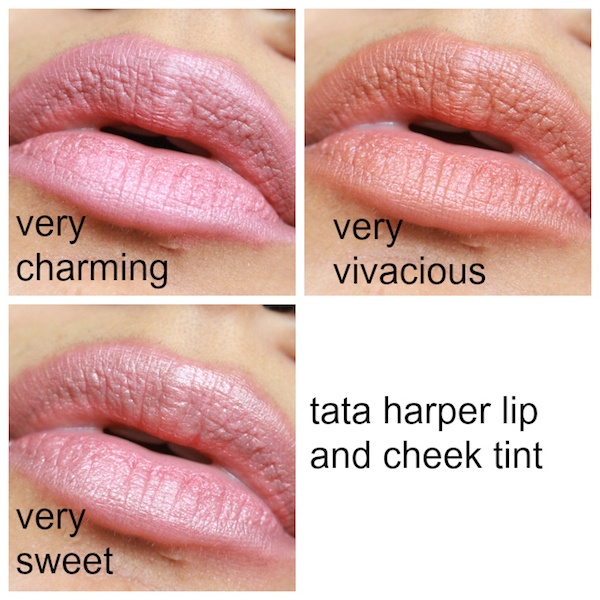 Tata Harper Volumizing Lip and Cheek Tint Very Charming and Very Vivacious lip swatches
