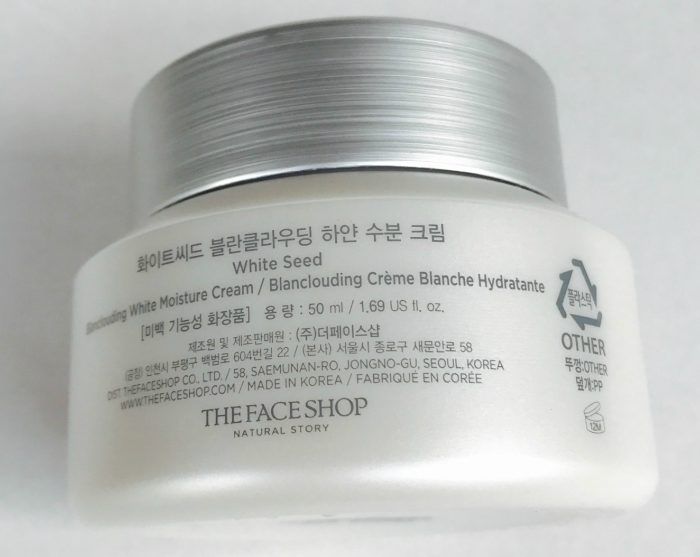The Face Shop White Seed Blanclouding White Moisture Cream Tub