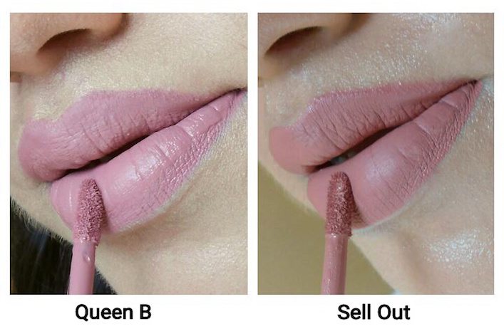Too Faced Melted Matte Liquified Long Wear Matte Lipstick Queen B and sell out lip swatches