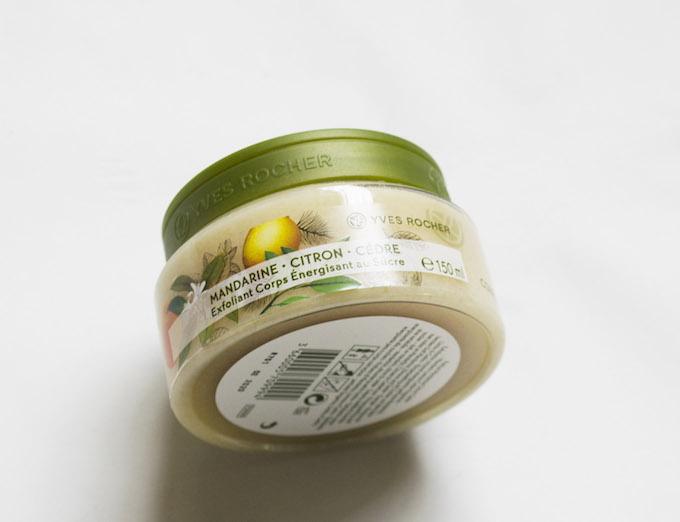 Yves Rocher Mandarin Lemon Cedar Energizing Sugar Body Scrub Review