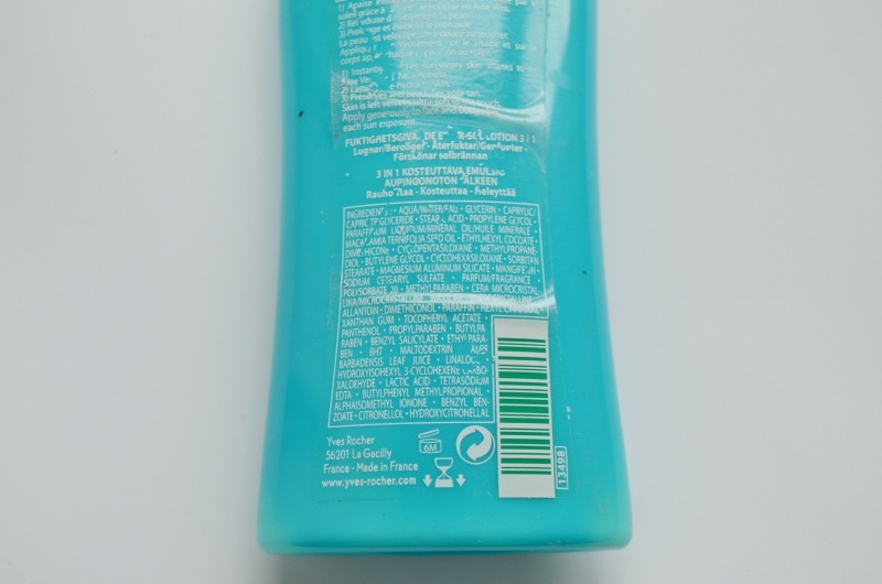 Yves Rocher Protectyl Vegetal After Sun 3 in 1 Moisturizing Lotion Review Ingredients