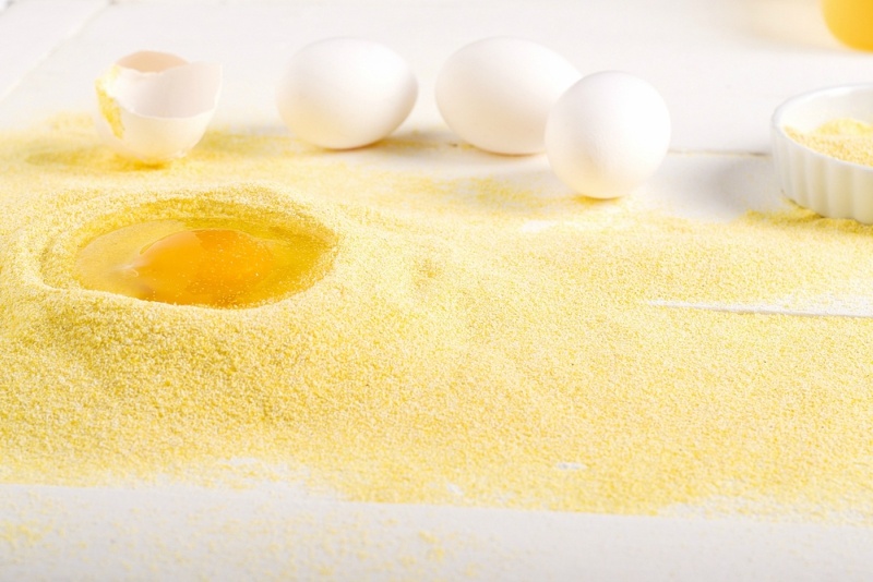 corn flour and eggs
