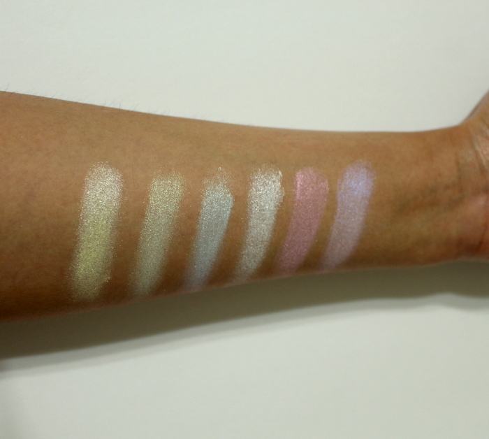 BH Cosmetics Blacklight Highlight 6 Color Palette swatches