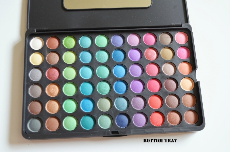 BH Cosmetics Second Edition 120 Color Eyeshadow Palette Review Bottom Tray