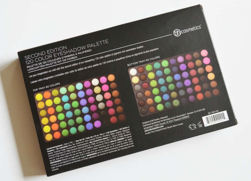 BH Cosmetics Second Edition 120 Color Eyeshadow Palette Review Box Back