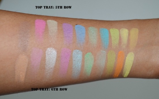 BH Cosmetics Second Edition 120 Color Eyeshadow Palette Review Hand Swatch Top Rows 2