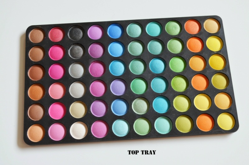 BH Cosmetics Second Edition 120 Color Eyeshadow Palette Review Top Tray