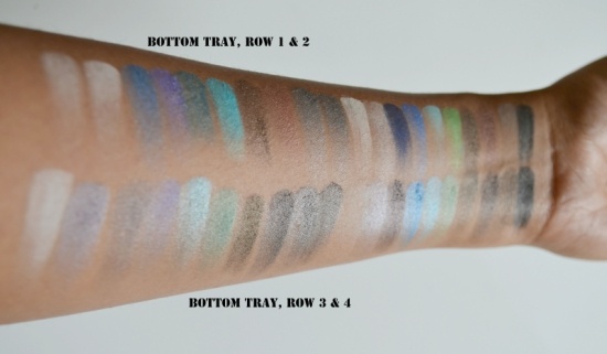 BH Cosmetics Sixth Edition 120 Color Eyeshadow Palette Review Bottom Tray 1 2 3 4