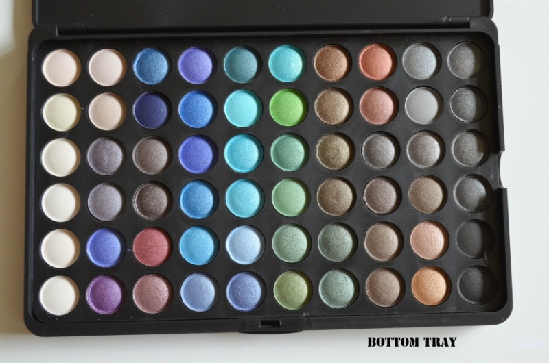 BH Cosmetics Sixth Edition 120 Color Eyeshadow Palette Review Bottom Tray
