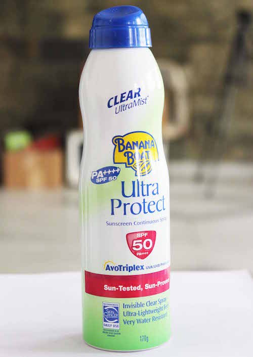 Banana Boat Ultra Protect Sunscreen Continuous Spray SPF 50 packaging