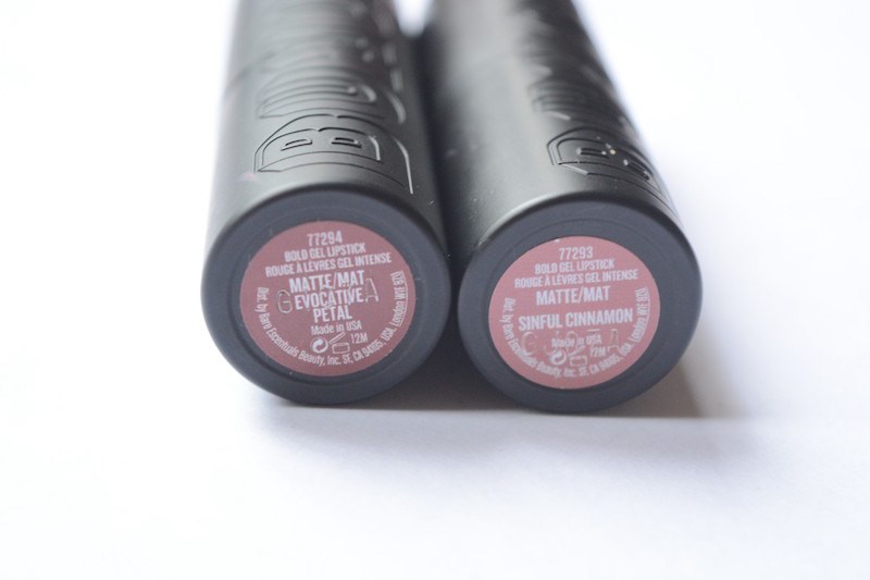 Buxom Big and Sexy Bold Gel Lipstick Evocative Petal shade labels