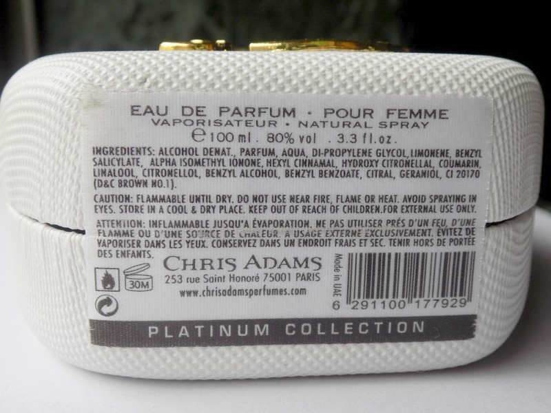 Chris Adams CA Dreamz Pour Femme Eau de Parfum Review Ingredients
