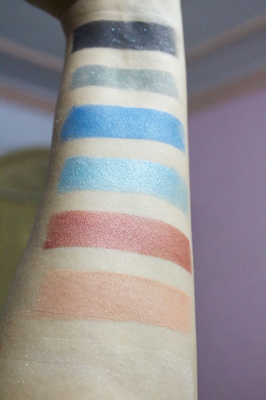 Colorbar Party All Nite Eyeshadow Palette all shades swatched on arm