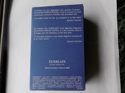 Guerlain Shalimar Parfum Initial Eau De Parfum details at the back