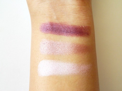 Kleancolor KC Eyeshadow Trio Twilight swatches on hand