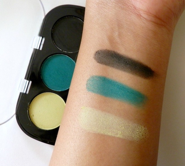Kleancolor Shamrock KC Eyeshadow Trio swatches on hand