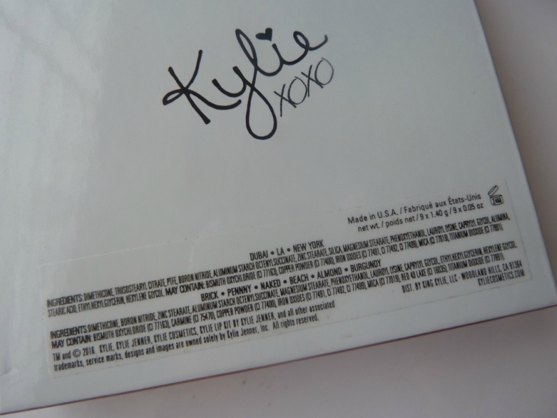 Kylie Cosmetics Kyshadow The Burgundy Palette Ingredients