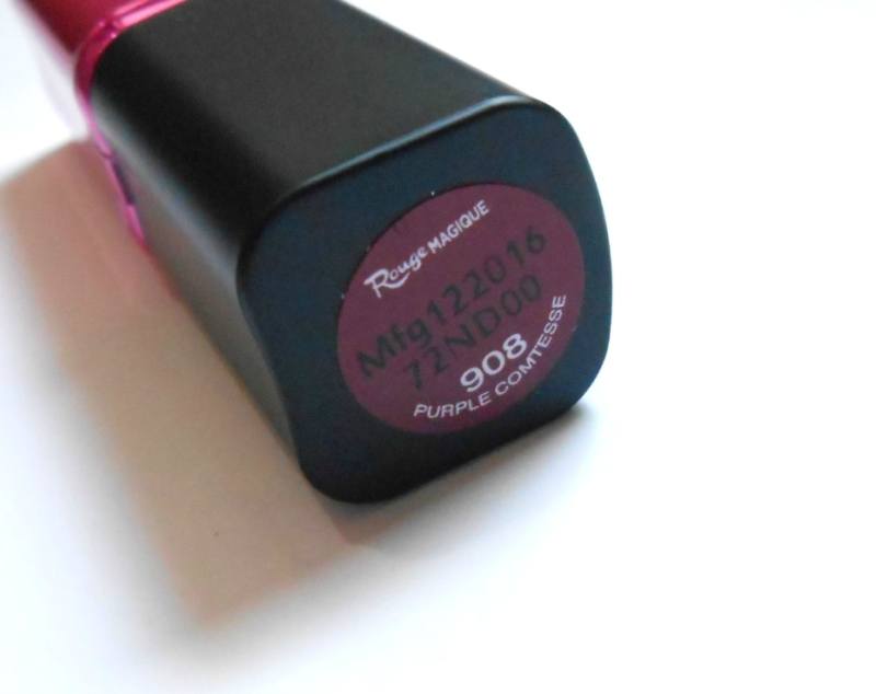 LOreal Paris Rouge Magique Lipstick 908 Purple Comtesse Review Shade Sticker
