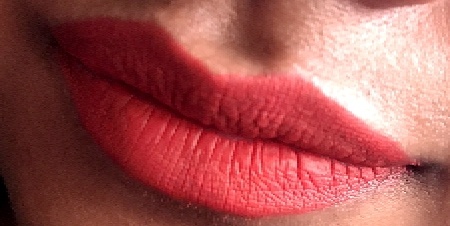 Lime Crime Matte Velvetines Liquid Lipstick True Love lip swatch