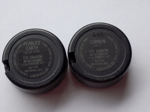 MAC Pearled Earth Eyeshadow label at the back