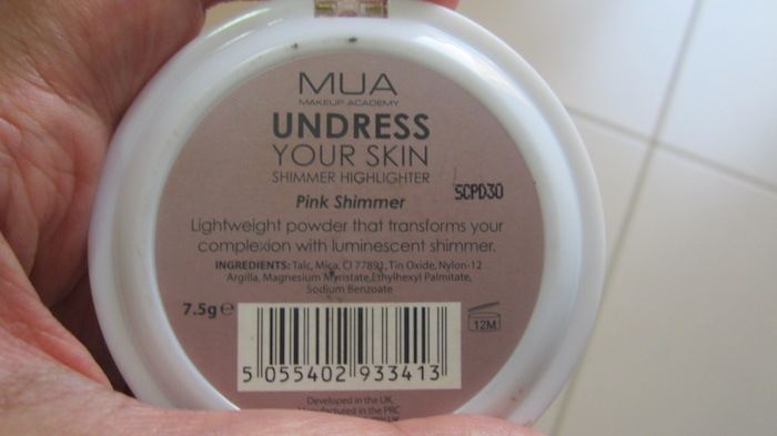 MUA Undress Your Skin Shimmer Highlighter Pink Shimmer ingredients