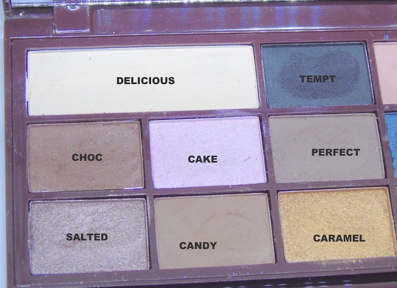 Makeup Revolution I Heart Makeup I Love Chocolate Eyeshadow Palette with names