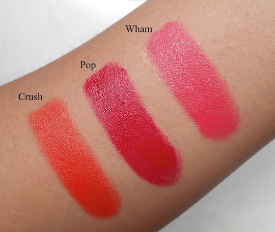 Marc Jacobs Kiss Pop Lip Color Stick Lipstick Crush swatches on hand