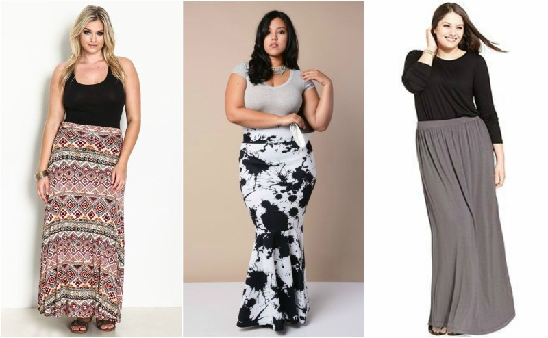 Maxi skirt for plus size collage