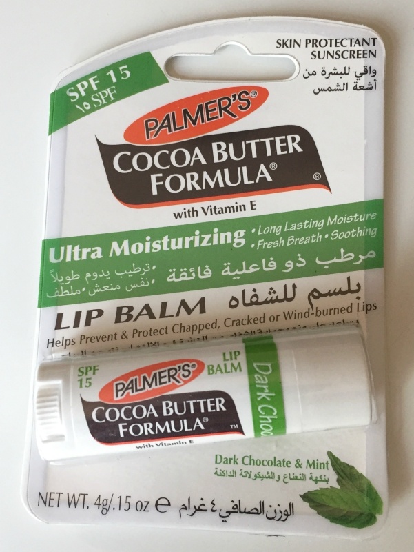 Palmer’s Cocoa Butter Formula Ultra Moisturizing Lip Balm Dark Chocolate and Mint SPF 15 Review Packaging