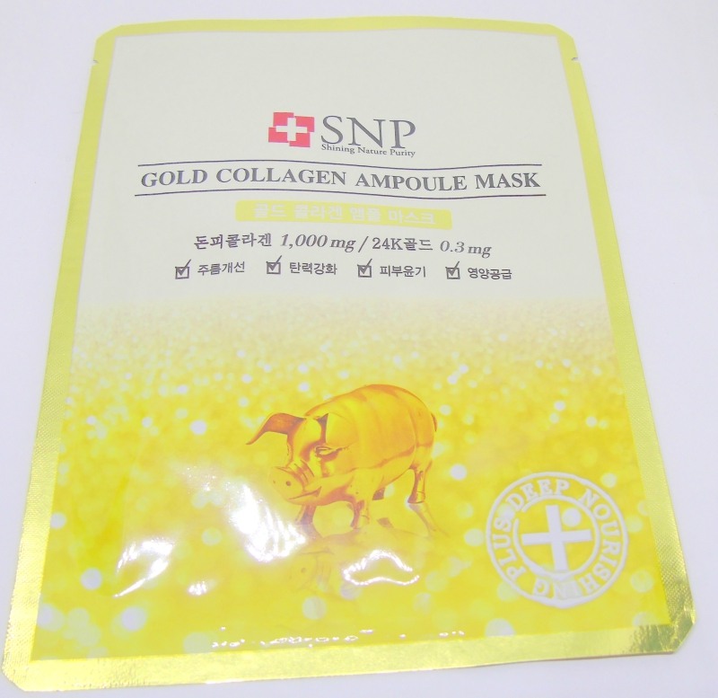 SNP Gold Collagen Ampoule Mask Review Packaging