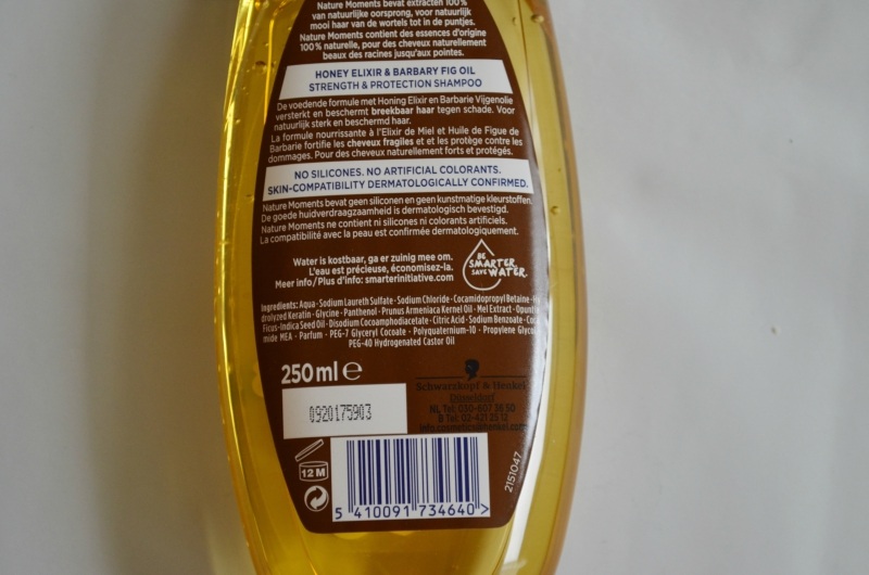 Schwarzkopf Nature Moments Honey Elixir and Barbary Fig Oil Shampoo Claims