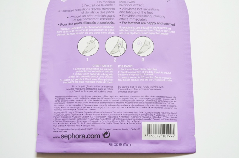 Sephora Foot Mask Lavender Claims