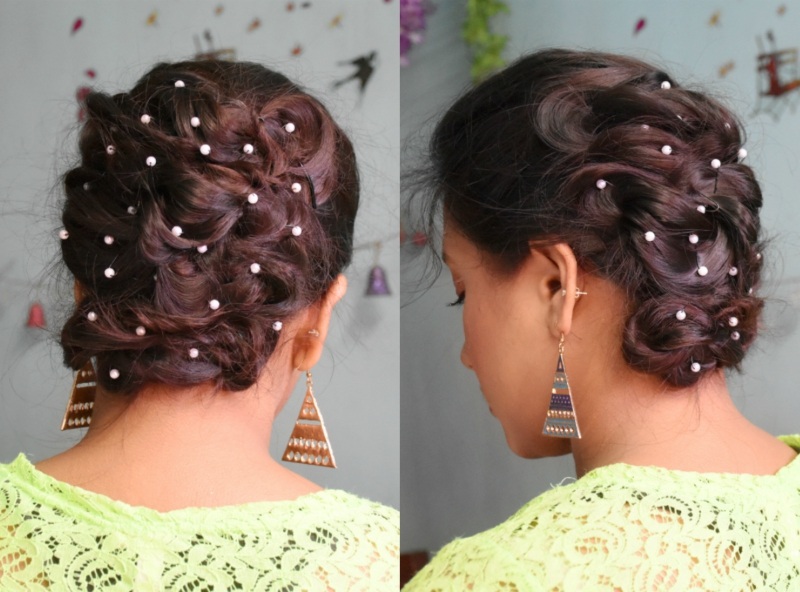 Step by Step Hair Tutorial Beautiful Voluminous Bridal Hairstyle With Pearl Bobby Pins