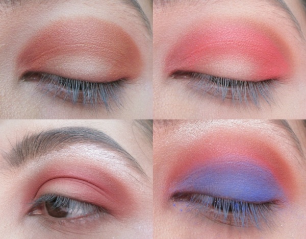 Step by Step Makeup Tutorial Blue and Orange Floral Makeup Look Eye Makeup Steps 1 2 3
