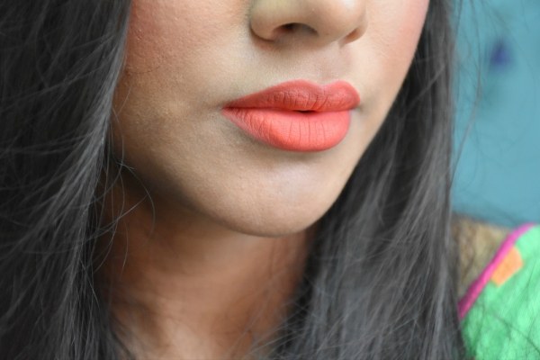 Step by Step Makeup Tutorial Blue and Orange Floral Makeup Look Lips