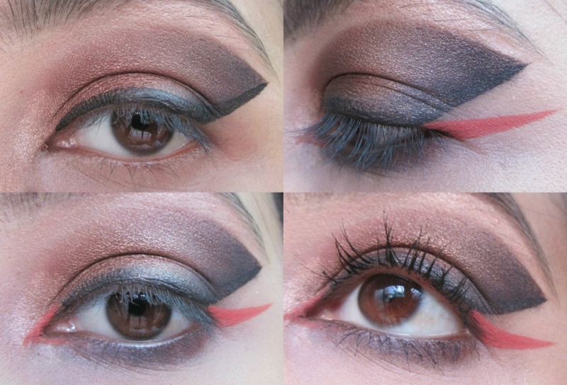 Step by Step Makeup Tutorial Bold Winged Eyeshadow with Orange Liner Step 5 6 7
