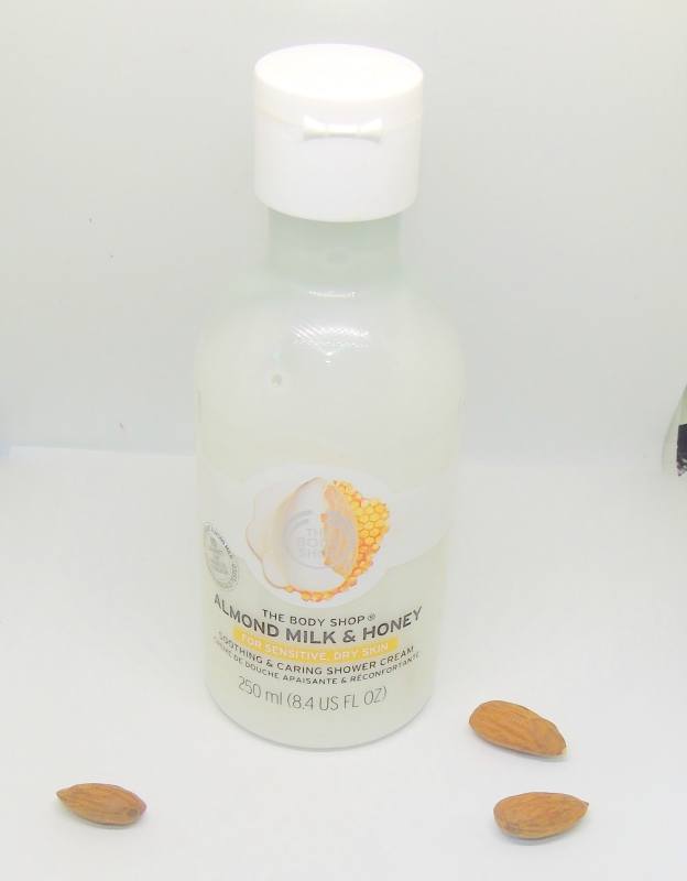 The Body Shop Almond Milk & Honey Soothing & Caring Shower Cream Review Bottle Front