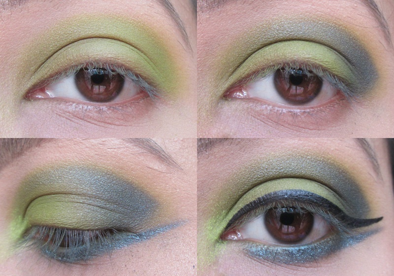 Yellow and green eye makeup
