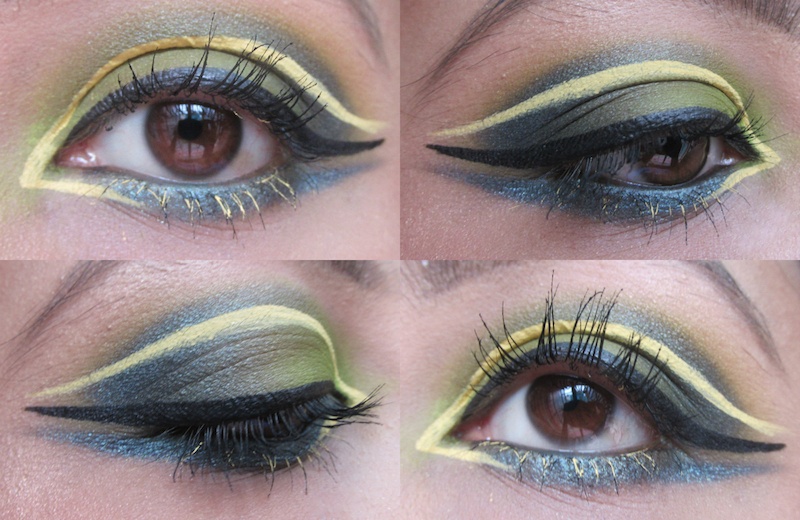 Yellow eyeliner makeup look tutorial
