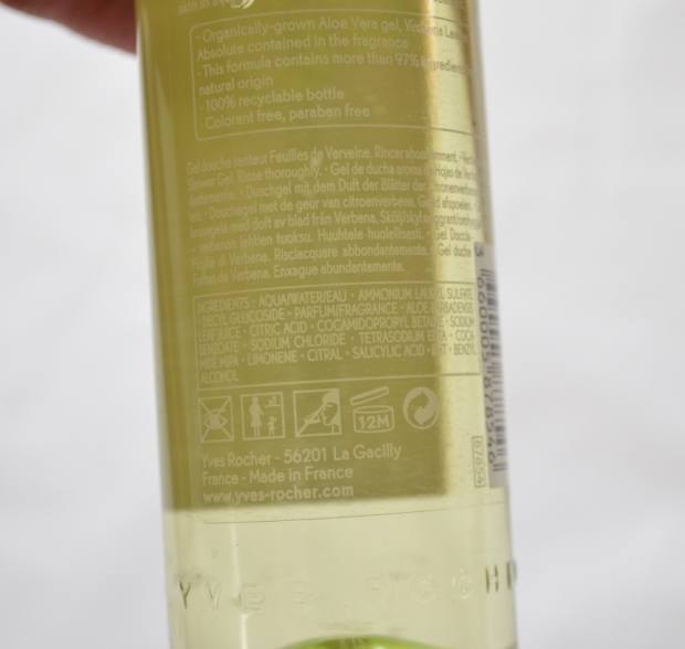 Yves Rocher Verbena Leaves Shower Gel ingredients