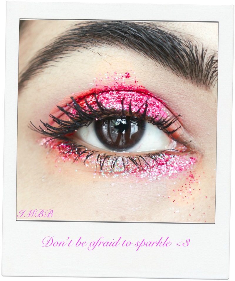 creative pink glitter makeup