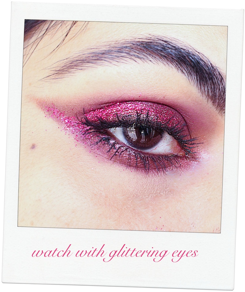 pink glitter eyes