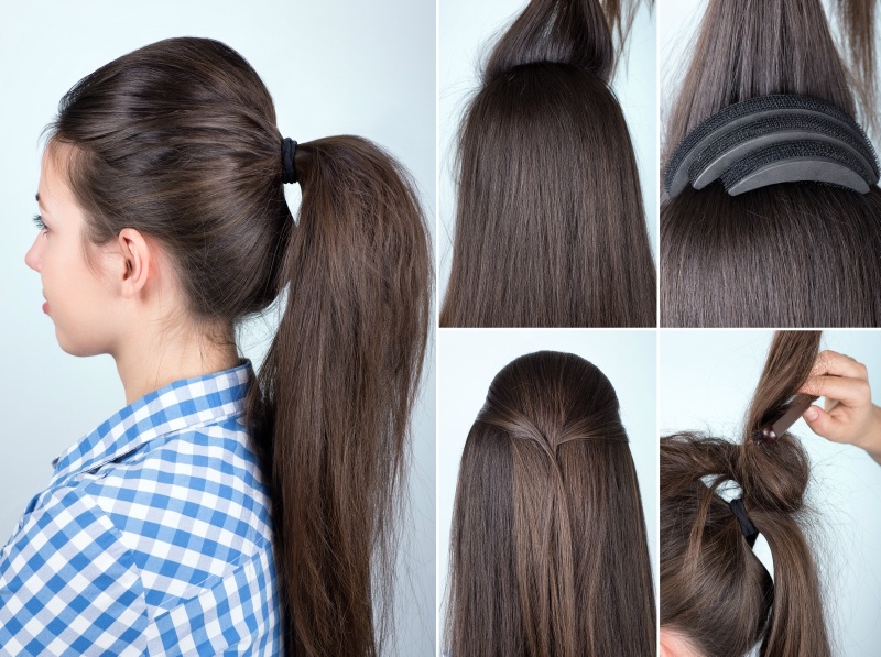 simple hairstyle self tail with bow for long hair tutorial