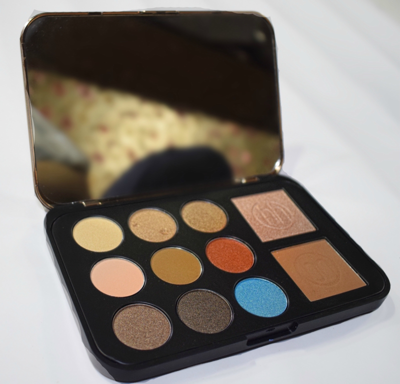 BH Cosmetics Bronze Paradise Eyeshadow, Bronzer and Highlighter Palette Review Open Mirror