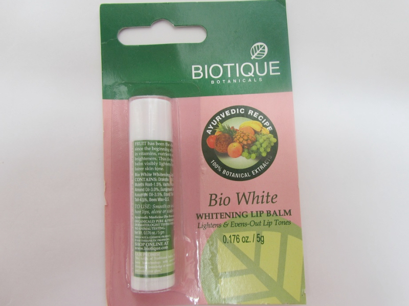 Biotique Bio White Whitening Lip Balm Review Packaging