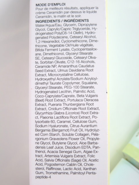 Dr Jart Ceramidin Cream ingredients list