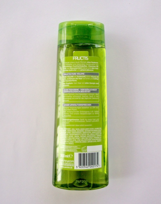 Garnier Fructis Pure Volume Shampoo Back