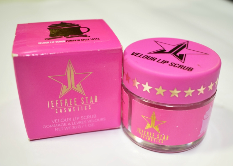 Jeffree Star Velour Lip Scrub Pumpkin Spice Latte Review Packaging